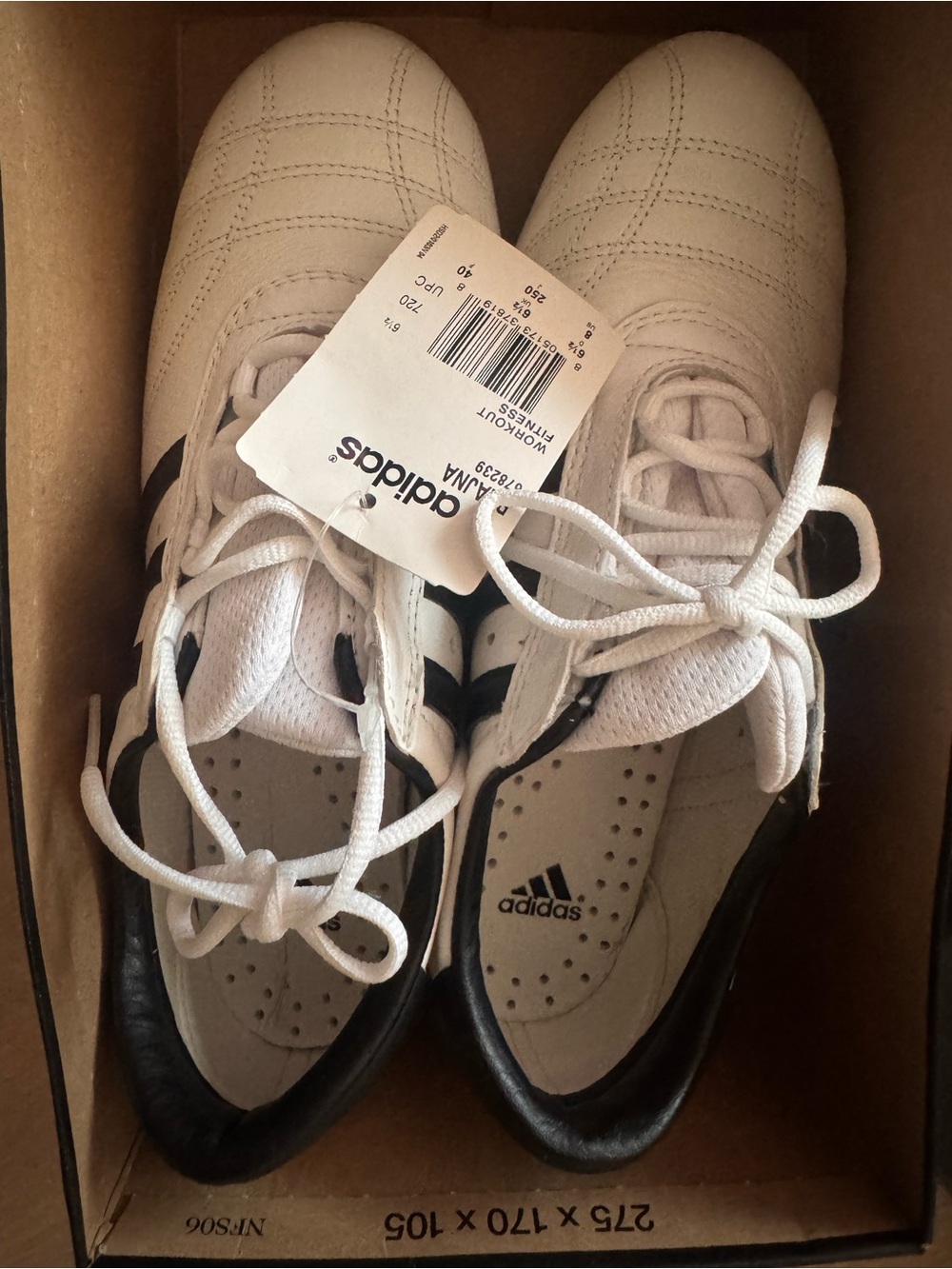 NWT VTG 2004 Adidas Prajna White Black Low Profile Sneakers Size 8